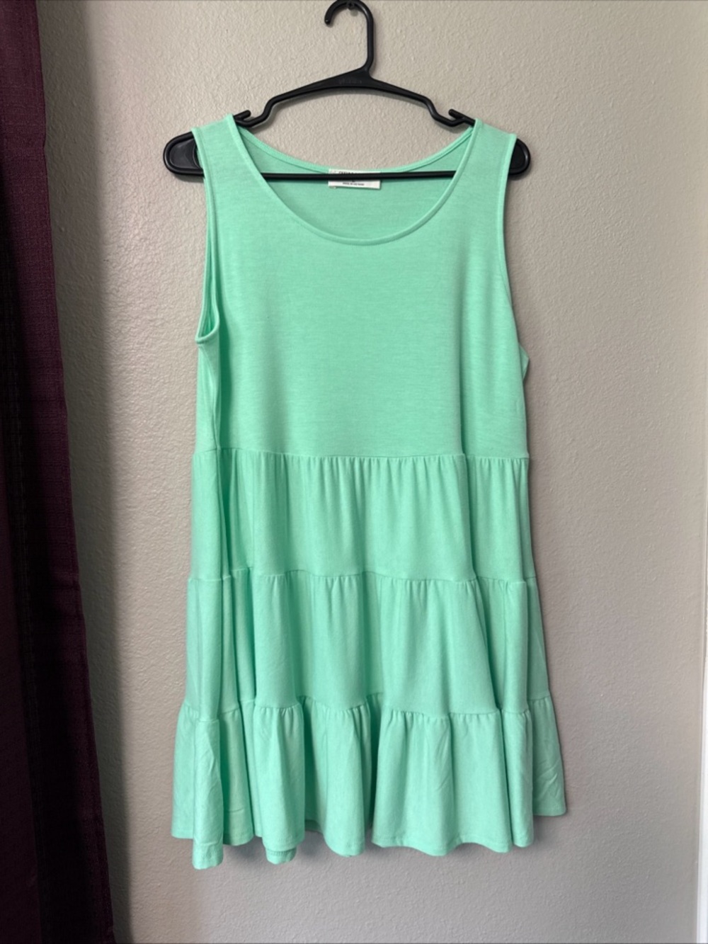 #805 Zenana Mint Green Sleeveless Baby Doll Top Size Large